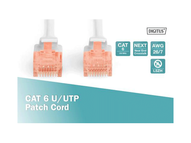DIGITUS DK-1617-200  CAT 6 U-UTP patch cord, Cu, LSZH
AWG 26/7, length 20 m, color grey