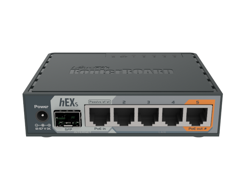 Mikrotik RB760iGS - Router hEX S interior 5 puertos Gb. Ethernet y 1 slot SFP doble núcleo RouterOS L4