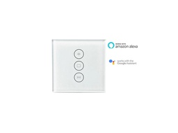 [M0L0-SW03WE] Interruptor iluminación inteligente 3 líneas blanco - WiFi, Smart Life powered by Tuya
